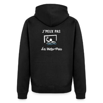 j'peux pas j'ai water polo - Veste à capuche bio Premium Unisexe - noir - Dos - Nico (187cm)