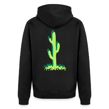 Cactus cactus cacti - Unisex Premium Organic Zip Hoodie - black - Back - Nico (187cm)