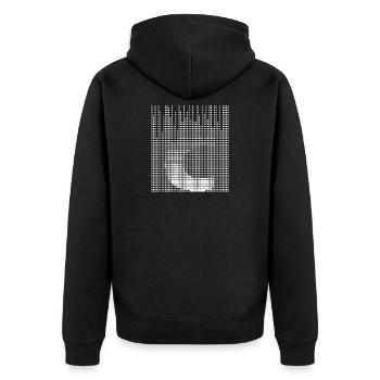 Letter C, Name, der Buchstabe C - Unisex Premium Bio Zip Hoodie - Schwarz - Hinten - Nico (187cm)