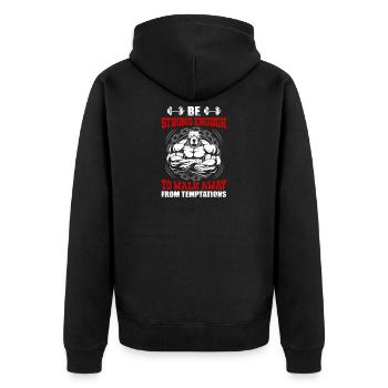 Gym fitness bodybuilders motivation de renforcement musculaire - Veste à capuche bio Premium Unisexe - noir - Dos - Nico (187cm)