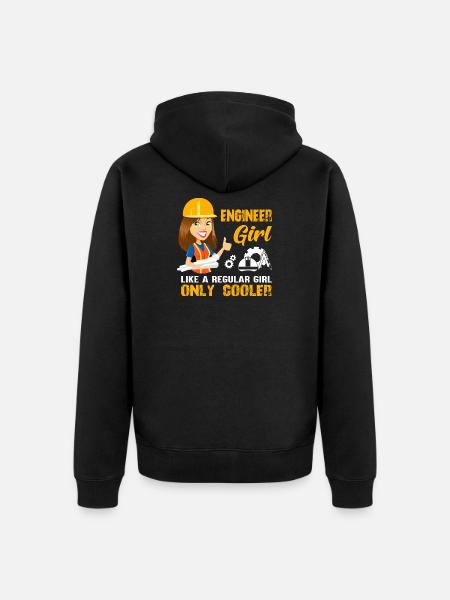 Engineer Women Ladies Funny - Unisex Premium Organic Zip Hoodie - black