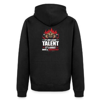 Bodybuilding Gym Fitness - Unisex Premium Organic Zip Hoodie - black - Back - Nico (187cm)