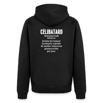 Célibatard - Humour noir pour Célibataire - Veste à capuche bio Premium Unisexe - noir - Dos - Nico (187cm)