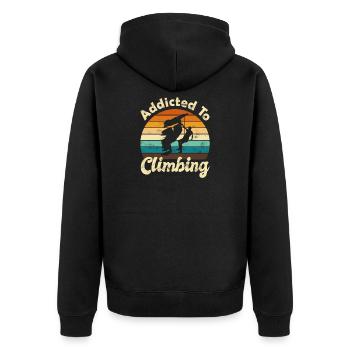 Climbing Rock climbing - Unisex Premium Organic Zip Hoodie - black - Back - Nico (187cm)