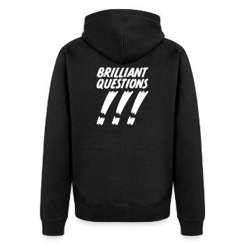 Questions brillantes - Veste à capuche bio Premium Unisexe - noir - Dos - Nico (187cm)