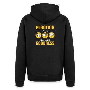 Planter des arbres, c’est une vraie démonstration - Veste à capuche bio Premium Unisexe - noir - Dos - Nico (187cm)