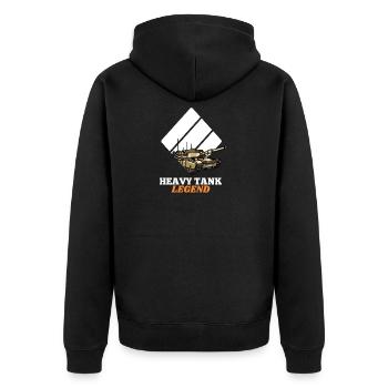 Heavy Tank Legend - Unisex Premium Bio Zip Hoodie - Schwarz - Hinten - Nico (187cm)