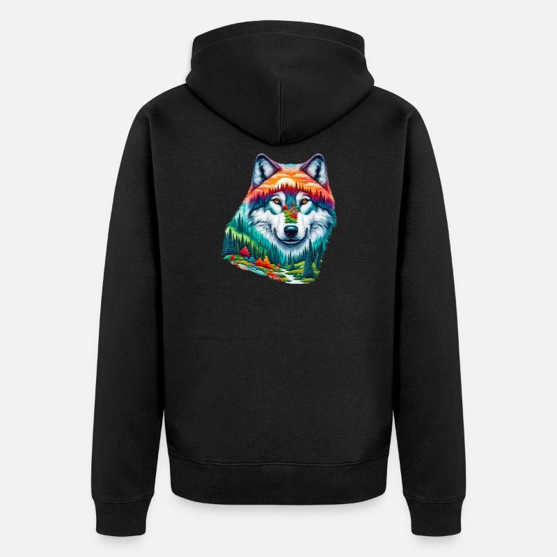 Loup - Veste à capuche bio Premium Unisexe - noir