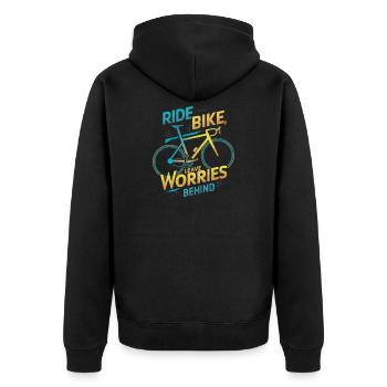 Conception de citation cycliste inspirante - Veste à capuche bio Premium Unisexe - noir - Dos - Nico (187cm)
