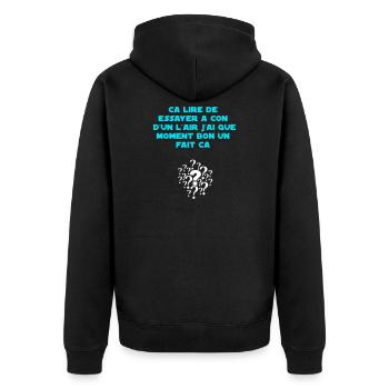 I've been looking like an idiot for a while now - Unisex Premium Organic Zip Hoodie - black - Back - Nico (187cm)