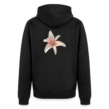 Lily Roses Blossoms - Unisex Premium Organic Zip Hoodie - black - Back - Nico (187cm)