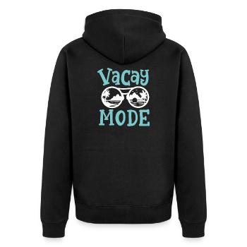 Kreuzfahrturlaub - Unisex Premium Bio Zip Hoodie - Schwarz - Hinten - Nico (187cm)