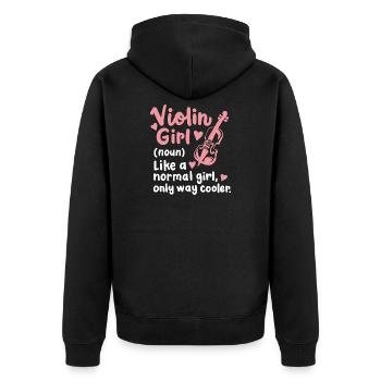Violine Geigerin Geigenspielerin - Unisex Premium Bio Zip Hoodie - Schwarz - Hinten - Nico (187cm)