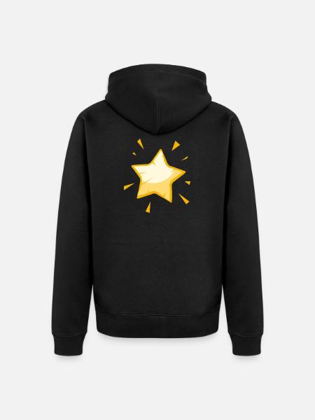 Shining Cartoon Star – Cheerful Golden Design - Unisex Premium Organic Zip Hoodie - black