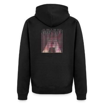 Géométrie abstraite lettre A, nom de Bu en rose - Veste à capuche bio Premium Unisexe - noir - Dos - Nico (187cm)