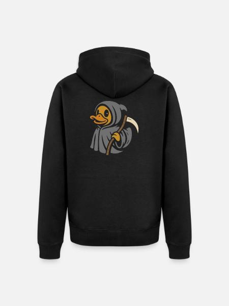 Grim Reaper Rubber Duck Motif - Unisex Premium Organic Zip Hoodie - black