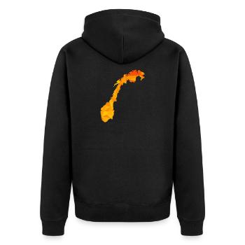 Norvège - Norvège - Norvège - Drapeau - Scandinavie - Veste à capuche bio Premium Unisexe - noir - Dos - Nico (187cm)