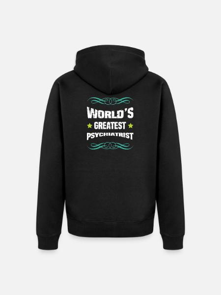 Weltbester Psychiater - Unisex Premium Bio Zip Hoodie - Schwarz