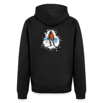 Great Dane Dog Ski Skiing Sports - Unisex Premium Organic Zip Hoodie - black - Back - Nico (187cm)