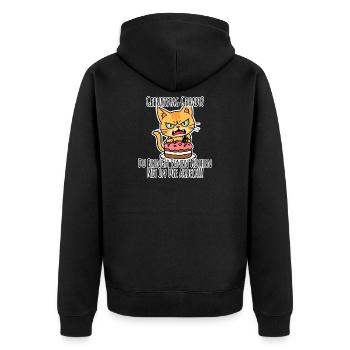 Birthday? YOU BRING A CAKE! - Unisex Premium Organic Zip Hoodie - black - Back - Nico (187cm)