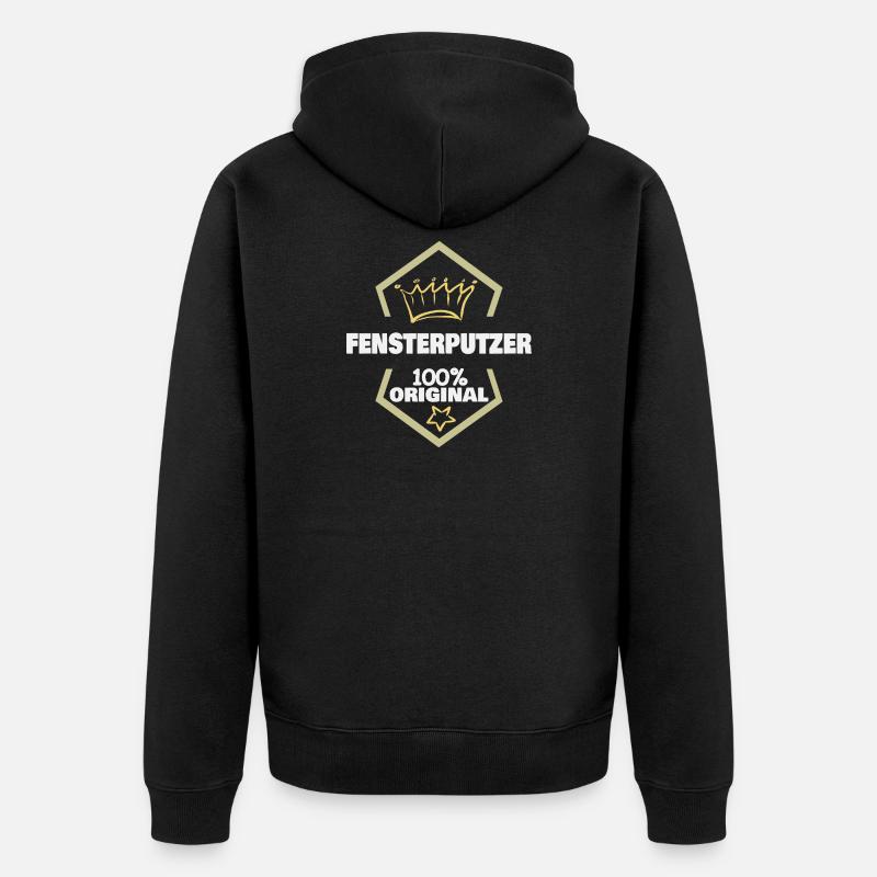 Window cleaner as work - Unisex Premium Organic Zip Hoodie - black