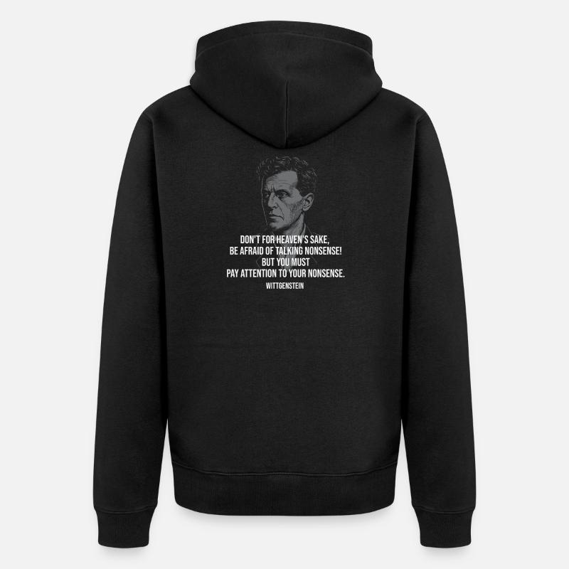 Citation absurde de Wittgenstein - Veste à capuche bio Premium Unisexe - noir