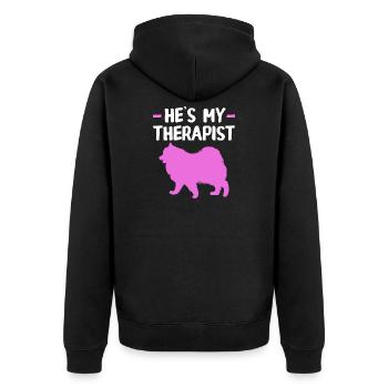 Thérapeute en thérapie canine Éducateur canin - Veste à capuche bio Premium Unisexe - noir - Dos - Nico (187cm)