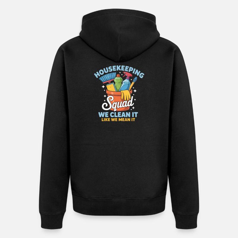 Conception de nettoyage amusante - Veste à capuche bio Premium Unisexe - noir