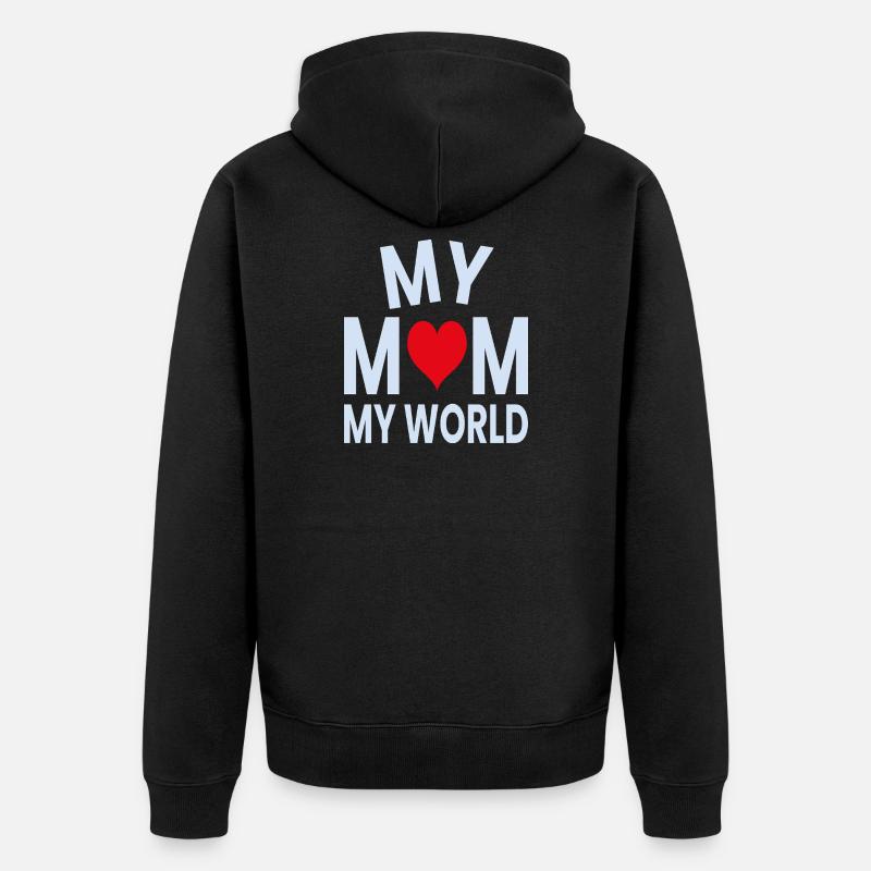 Ma mère, mon cœur du monde - Veste à capuche bio Premium Unisexe - noir