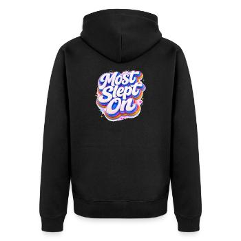 La plupart des Sleep On Retro Neon 3D - Veste à capuche bio Premium Unisexe - noir - Dos - Nico (187cm)