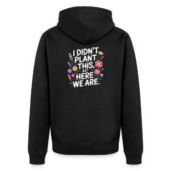 Je n’ai pas planté cette citation florale - Veste à capuche bio Premium Unisexe - noir - Dos - Nico (187cm)