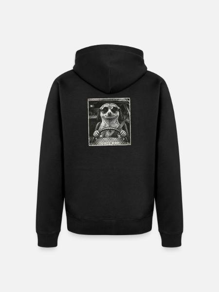 Meerkat Flashed - Unisex Premium Organic Zip Hoodie - black