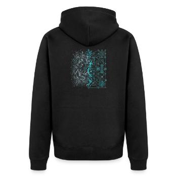 Ordre numérique et chaos - Veste à capuche bio Premium Unisexe - noir - Dos - Nico (187cm)