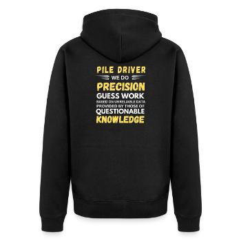 Tapis à pieux Nous faisons du travail de précision avec des devinettes - Veste à capuche bio Premium Unisexe - noir - Dos - Nico (187cm)