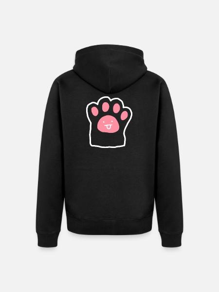 Petit Griffonnage Chat Rose Mignon - Veste à capuche bio Premium Unisexe - noir