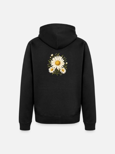 Gänseblümchen Blumenkreis - Unisex Premium Bio Zip Hoodie - Schwarz