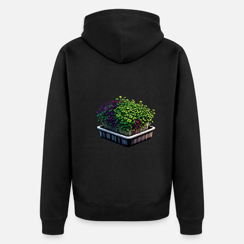 Micro-pousses Agriculture Vegan Sprouts - Veste à capuche bio Premium Unisexe - noir