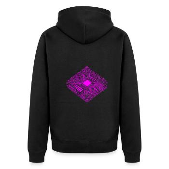 CPU anatomique et PCB - Cool Computer Scientists - Veste à capuche bio Premium Unisexe - noir - Dos - Nico (187cm)