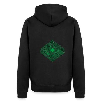 CPU anatomique et PCB - Cool Computer Scientists - Veste à capuche bio Premium Unisexe - noir - Dos - Nico (187cm)
