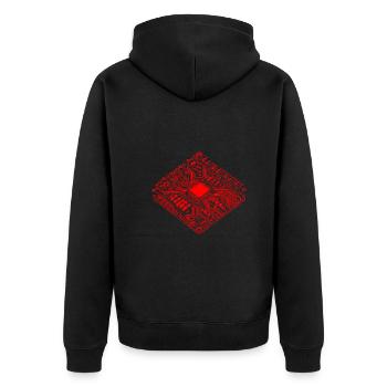 CPU anatomique et PCB - Cool Computer Scientists - Veste à capuche bio Premium Unisexe - noir - Dos - Nico (187cm)