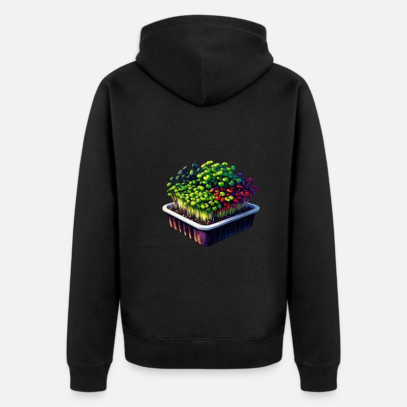 Micro-pousses Agriculture Vegan Sprouts - Veste à capuche bio Premium Unisexe - noir