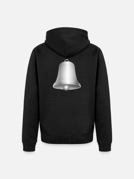 große silberfarbene Kirchen Glocke oder Glöckchen - Ekologisk premiumluvjack unisex - svart