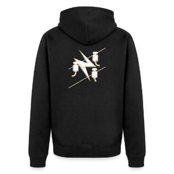Symbole de guilde d'électricien dans un look grunge 3d cool - Veste à capuche bio Premium Unisexe - noir - Dos - Nico (187cm)