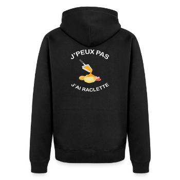 J'peux pas j'ai raclette Humour Cadeau raclette - Veste à capuche bio Premium Unisexe - noir - Dos - Nico (187cm)