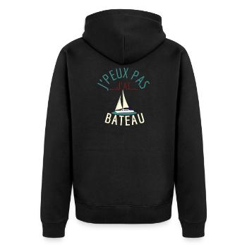 j'peux pas j'ai bateau - Veste à capuche bio Premium Unisexe - noir - Dos - Nico (187cm)
