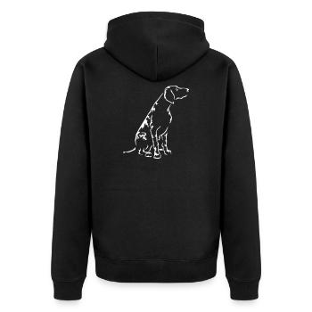 Deutsch Kurzhaar "Black Edition" - Unisex Premium Bio Zip Hoodie - Schwarz - Hinten - Nico (187cm)