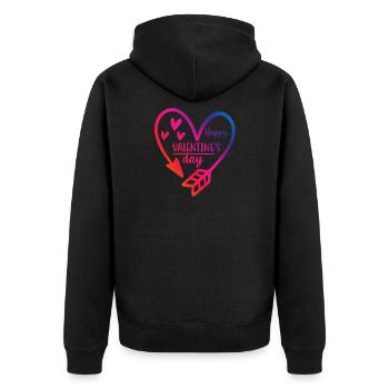 joyeux t-shirt Saint-Valentin Saint-Valentin - Veste à capuche bio Premium Unisexe - noir - Dos - Nico (187cm)