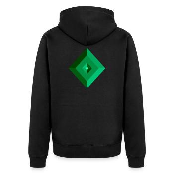 Geometric shape 3D - Unisex Premium Organic Zip Hoodie - black - Back - Nico (187cm)