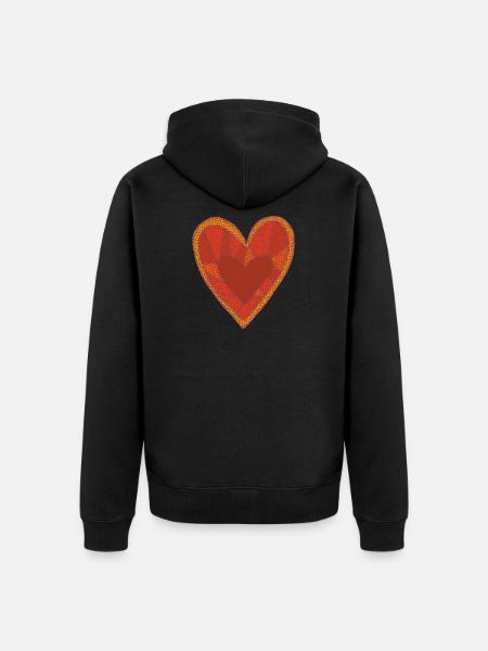 Mosaic Heart - Unisex Premium Organic Zip Hoodie - black