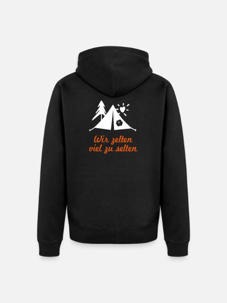Camping cool funny sayings camping holidays summer - Unisex Premium Organic Zip Hoodie - black